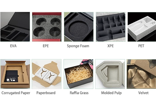 Niestandardowe pudełka z papieru ekologicznego z możliwością wyboru materiału wkładanego.