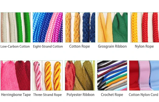 Možnosti materiala za ročaje papirnatih vrečk po meri.