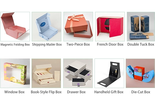 Niestandardowe typy i struktury pudełek papierowych.