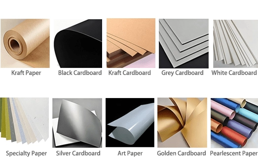 Pudełka papierowe z nadrukiem na zamówienie, dostępne w różnych rodzajach papieru.