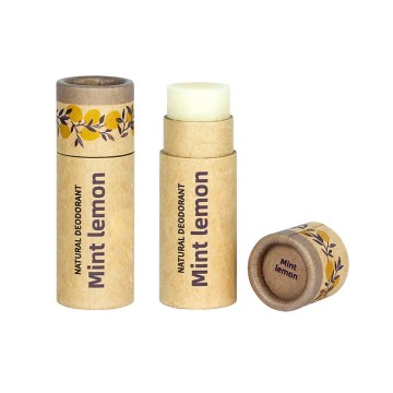 Confezione in tubo di carta per balsamo per labbra deodorante biodegradabile con stampa personalizzata