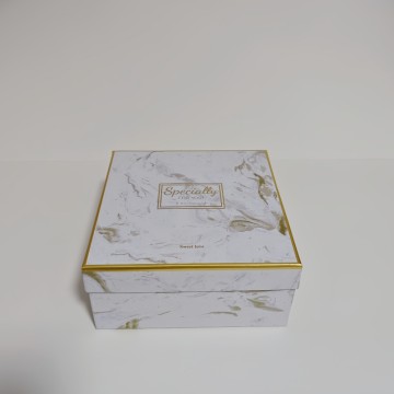 Customized high-quality and elegant top-and-base gift box with marble pattern