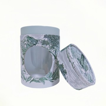 Customized Printing Food Grade Paper Tube with Clear Window For tea coffee loose powder candy cookies