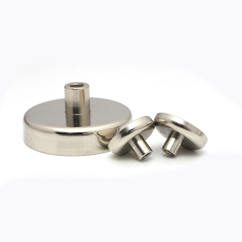 Neodymium pot magnet with screwed bush nickel coating Lance SND for Home,Kitchen,Work