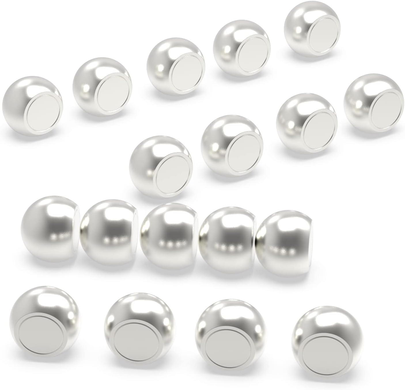 Push Pin Magnets 18 Pack Metal Magnetic Push Pins Round Semi Spherical Pin Magnets Mini Silver Perfect for Whiteboard Magnets Office Magnets Map Magnets Refridgerator Magnets