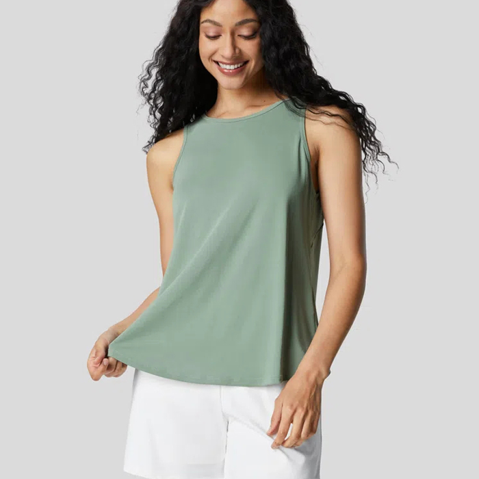 Custom striped back design breathable loose fit causal cotton tank tops women