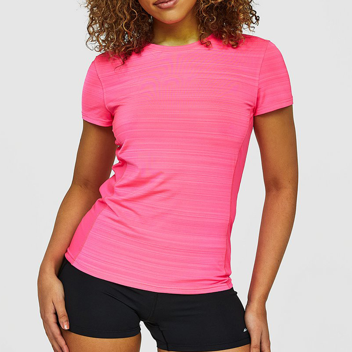 Hot sale Custom gym wear women polyester mesh dry fit branded short sleeve t shirts