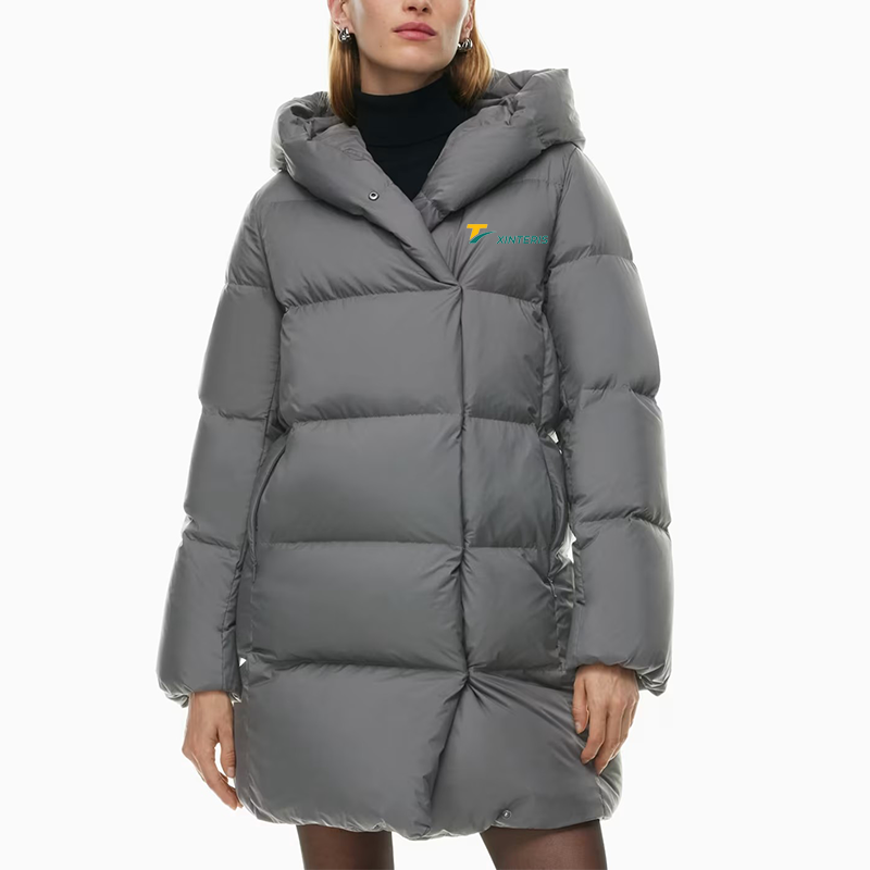 Essential Long Goose Down Wrap Puffer Jacket For Women Sportswear