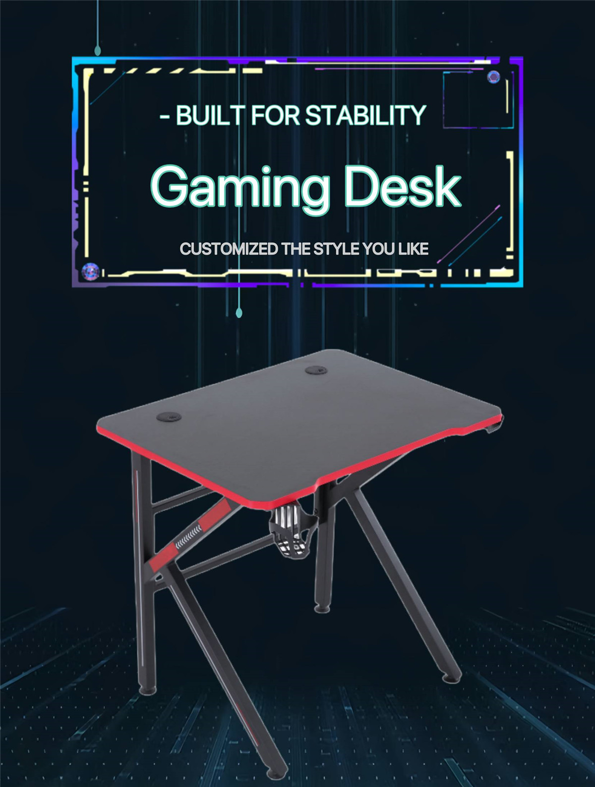 Дерево Металл Регулируемый Игровой Стол С RGB Подсветкой1014m0
