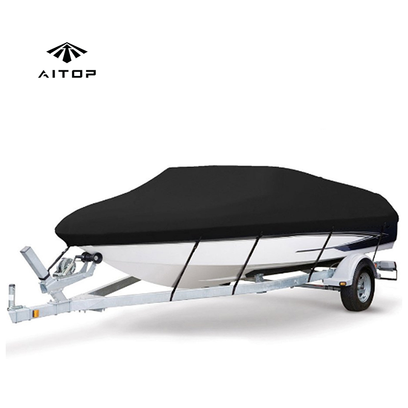 Heavy Duty 600D Polyester Canvas Trailerable Waterproof Boat Cover