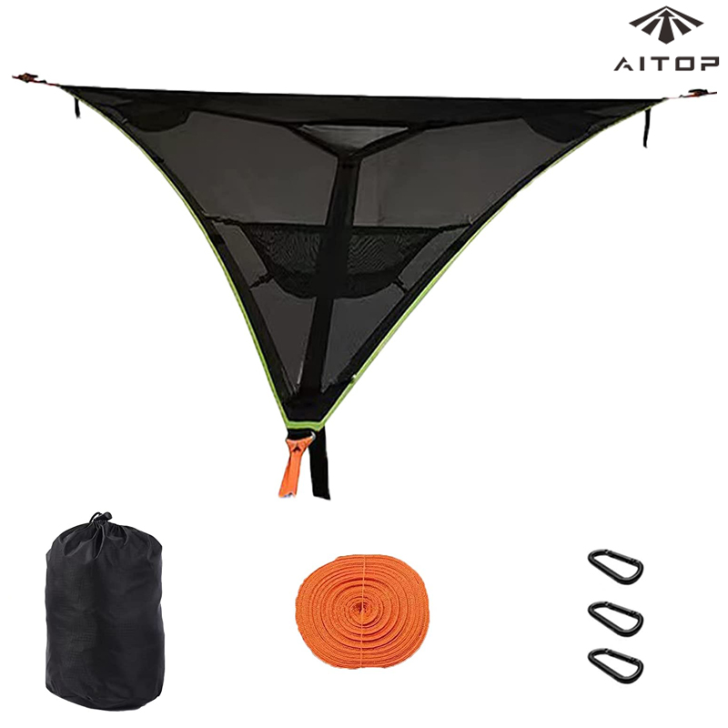 Aitop Triangle Camping Hammock for Multi Person with Straps & Net Pocket