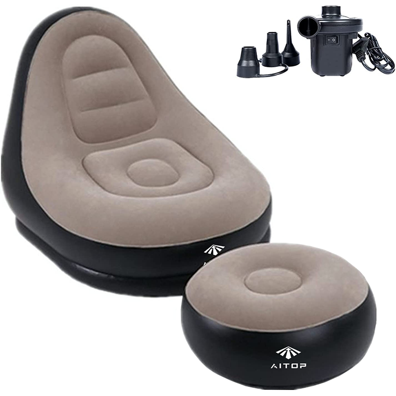 Inflatable Deck Chair Lounger Sofa with Household Air Pump