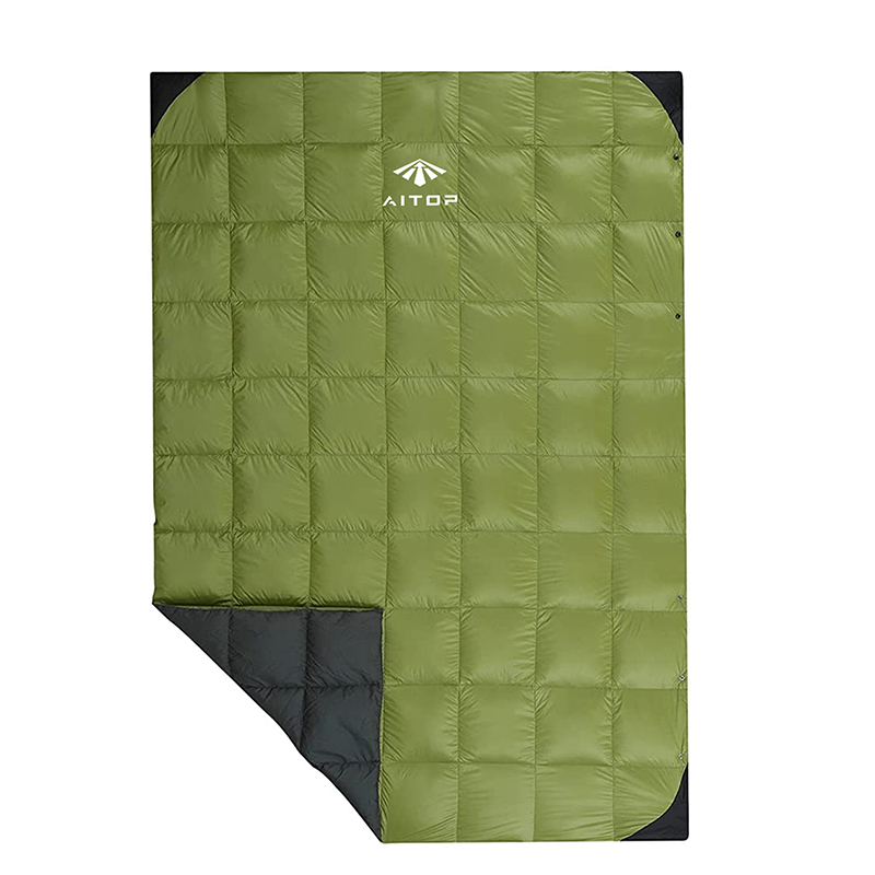 Lightweight Warm Packable Duck Down Camping Blanket 