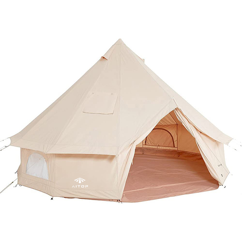 Bell Shaped Breathable Multi-functional Canvas Tent with Removable Floor