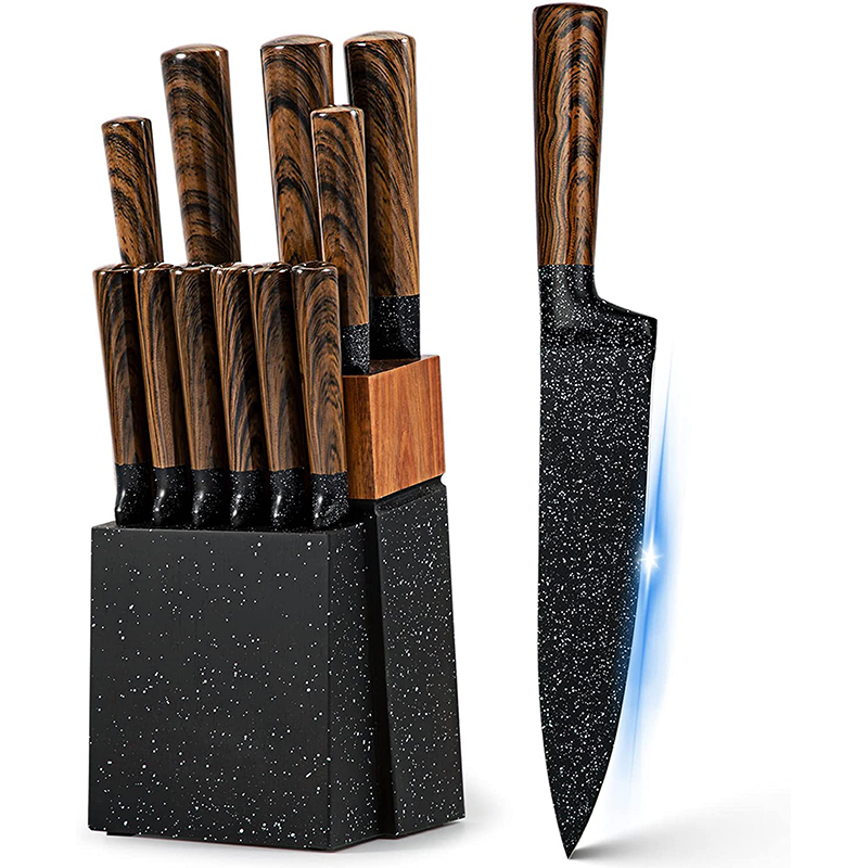 KK914 12-Piece Germany coating kitchen Knife Set with Wooden Block