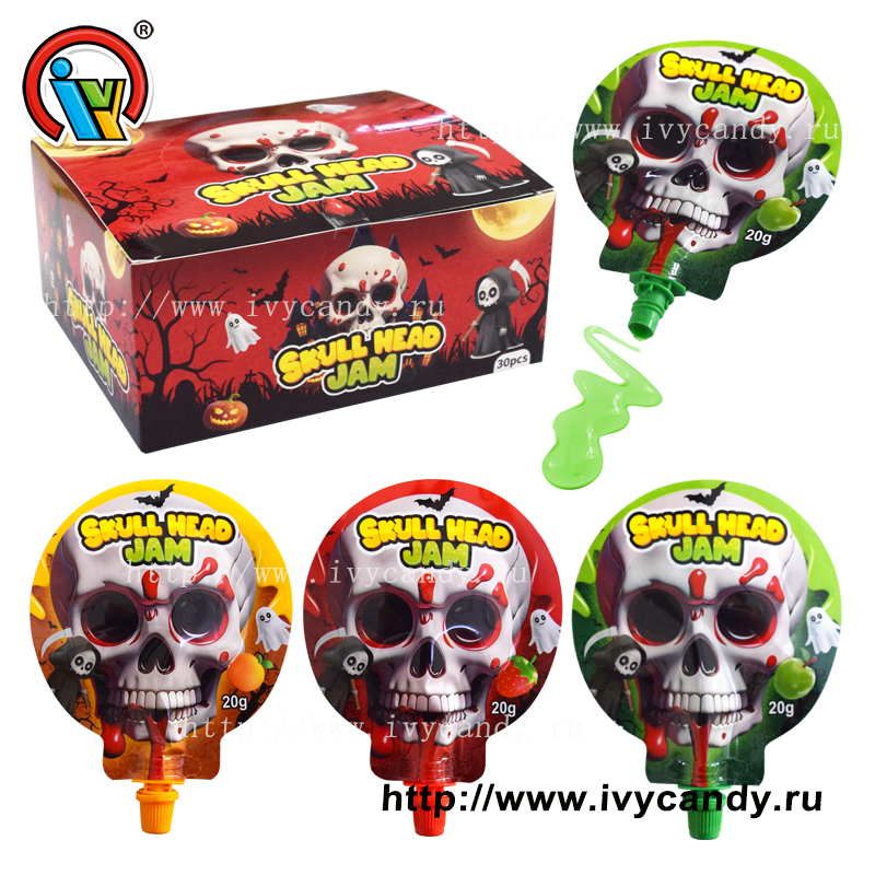 Китайская фабрика Skeleton squeeze fruit jam конфеты импо...