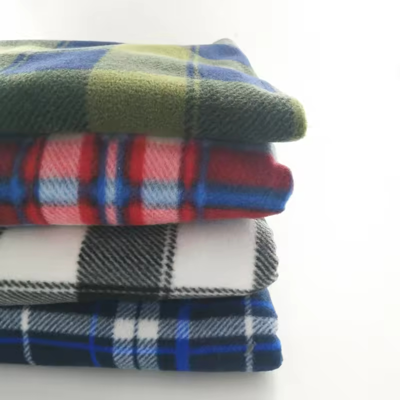 Оптовая Fdy много plaid жаккарда ткани полярног...