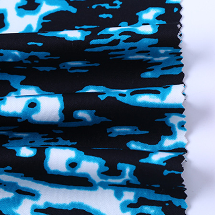 Shaoxing Textile 95% полиэстер 5% спандекс Вязаная эластичная печатная ткань для подводного плавания с принтом для костюма