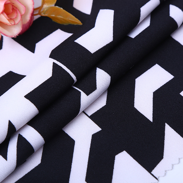 Shaoxing Textile 95% полиэстер 5% спандекс Вязаная эластичная печатная ткань для подводного плавания с принтом для костюма