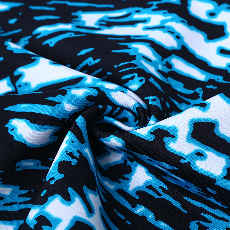 Shaoxing Textile 95% полиэстер 5% спандекс Вязаная эластичная печатная ткань для подводного плавания с принтом для костюма