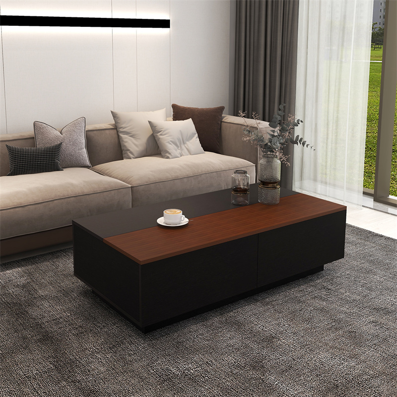 120cm Stylish large lift top coffee table with storage drawers