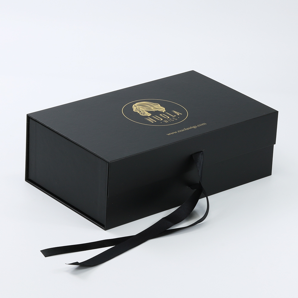 Black Gift Paper Box With Gold Foil Stamping Logo