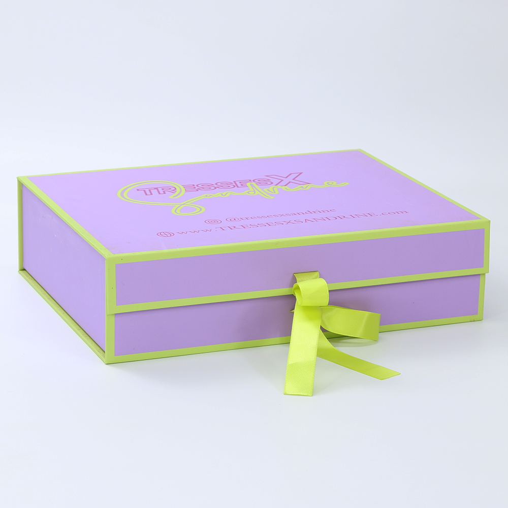 Luxury Purple Rigid Gift Paper Box For Clothing Packaging