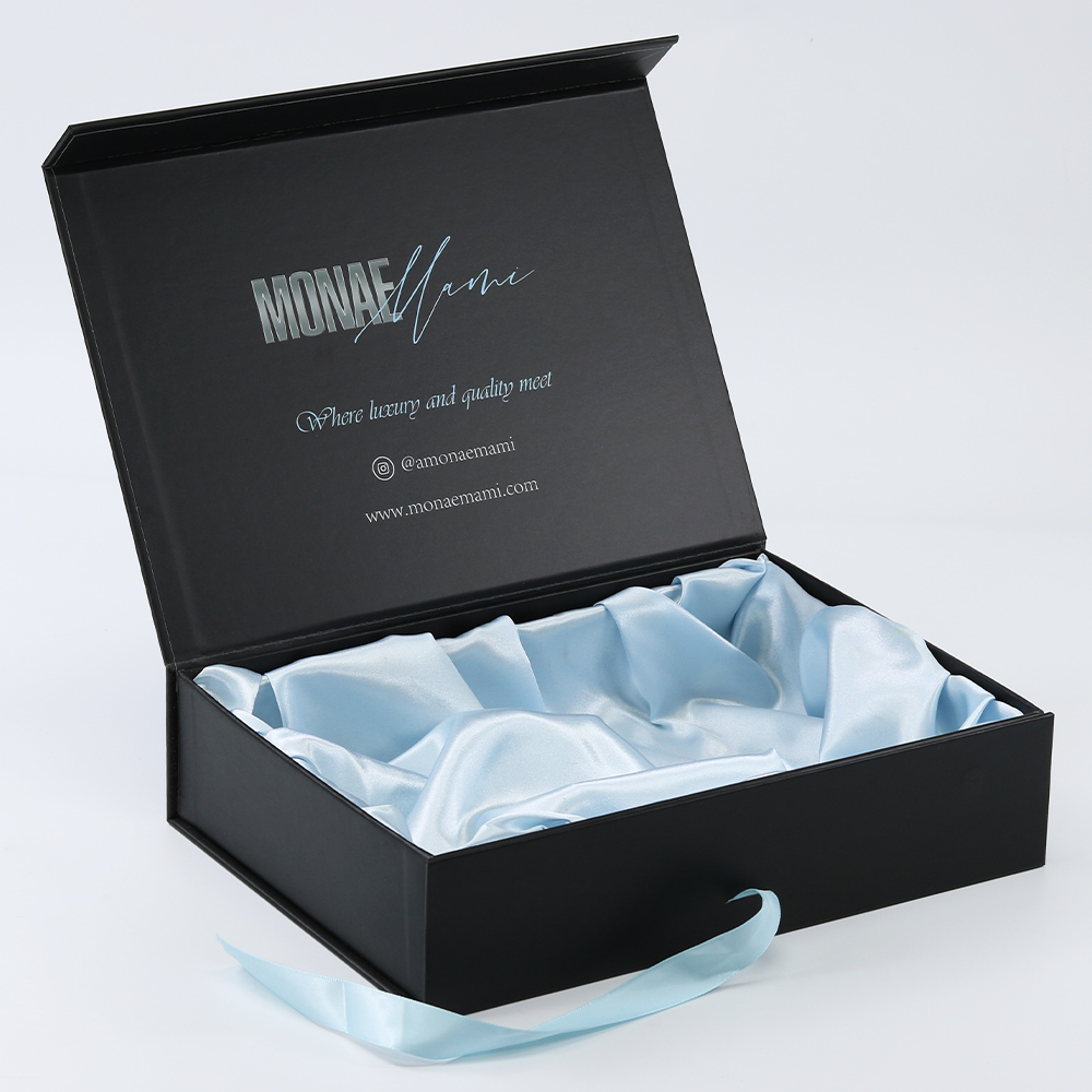 Luxury Black Gift Paper Box For Hair Extension Packaging