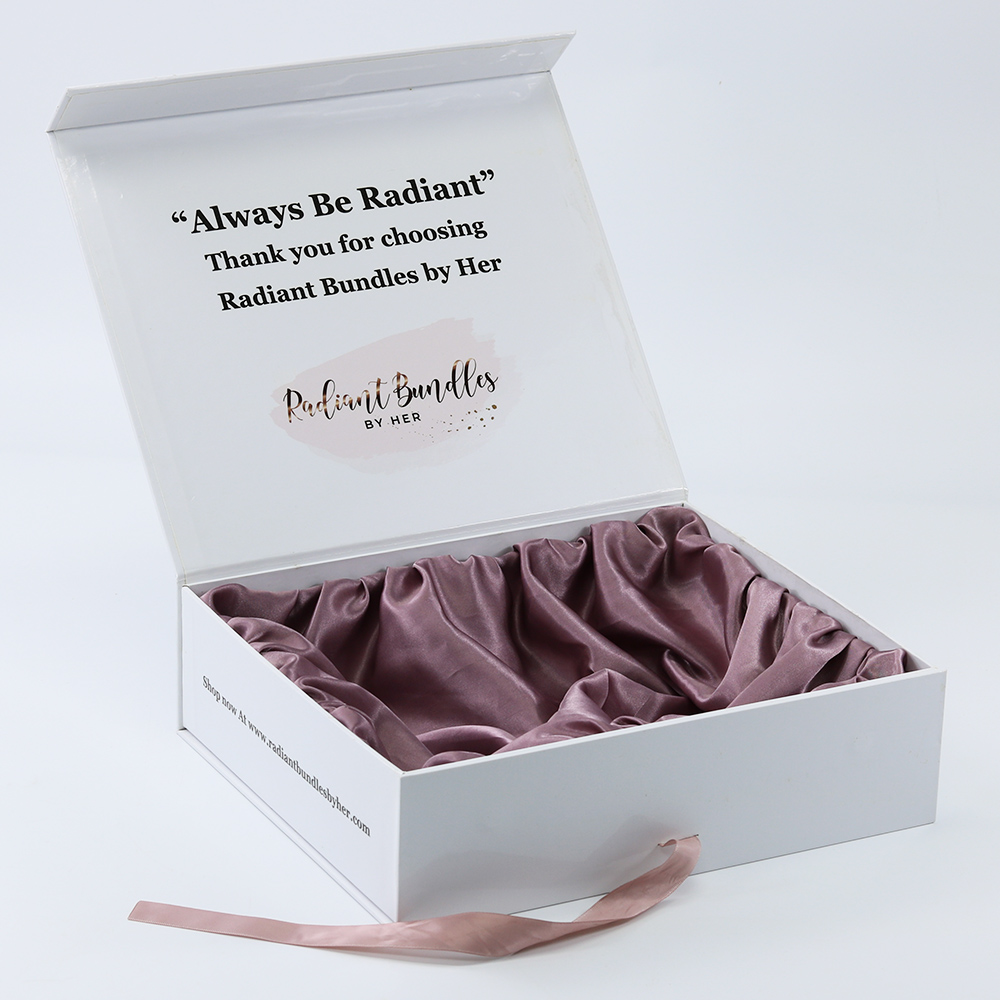 Luxury Glossy Magnetic Gift Paper Box For Hair Bundle