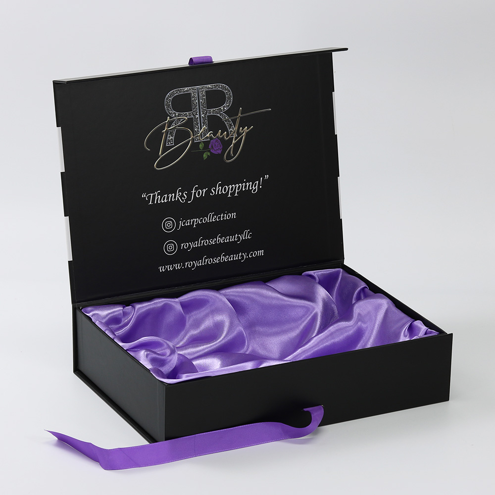 Black Rigid Gift Paper Box With Magnetic Closure