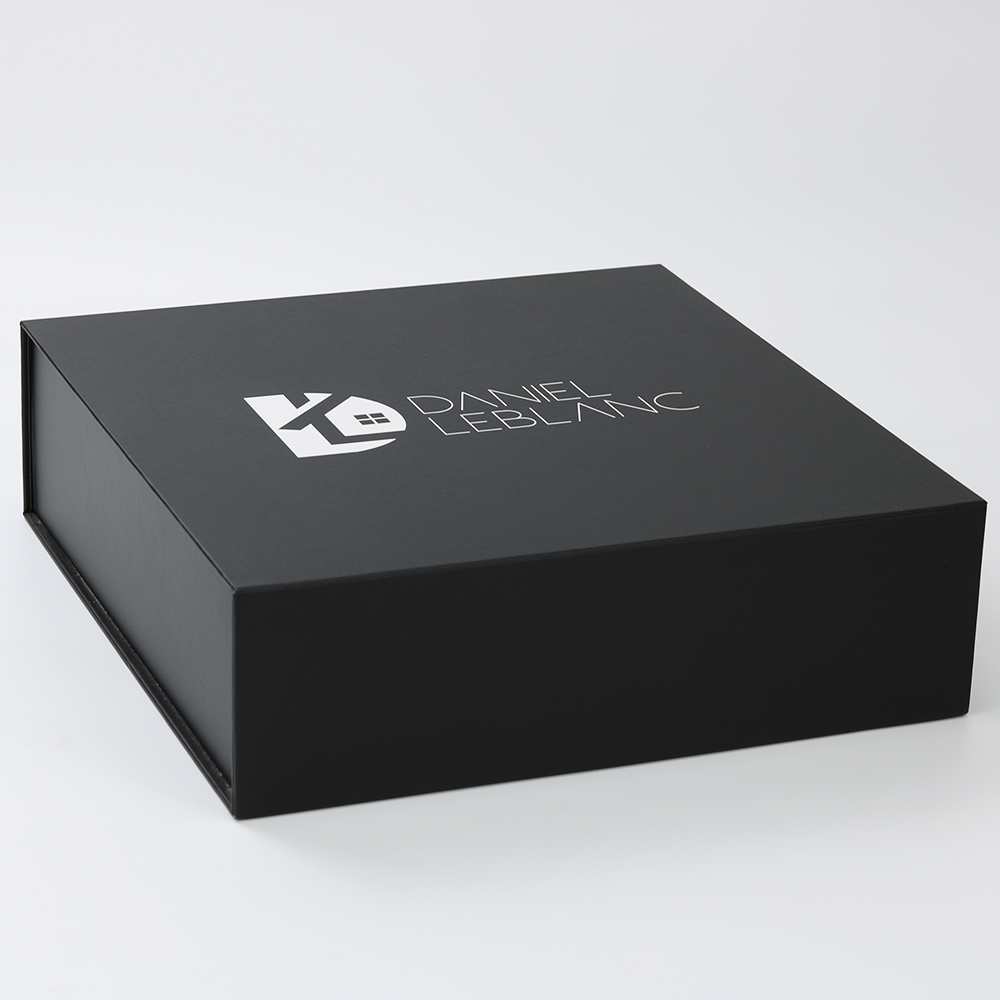 Black Custom Magnetic Gift Paper Box For Champagne Bottle