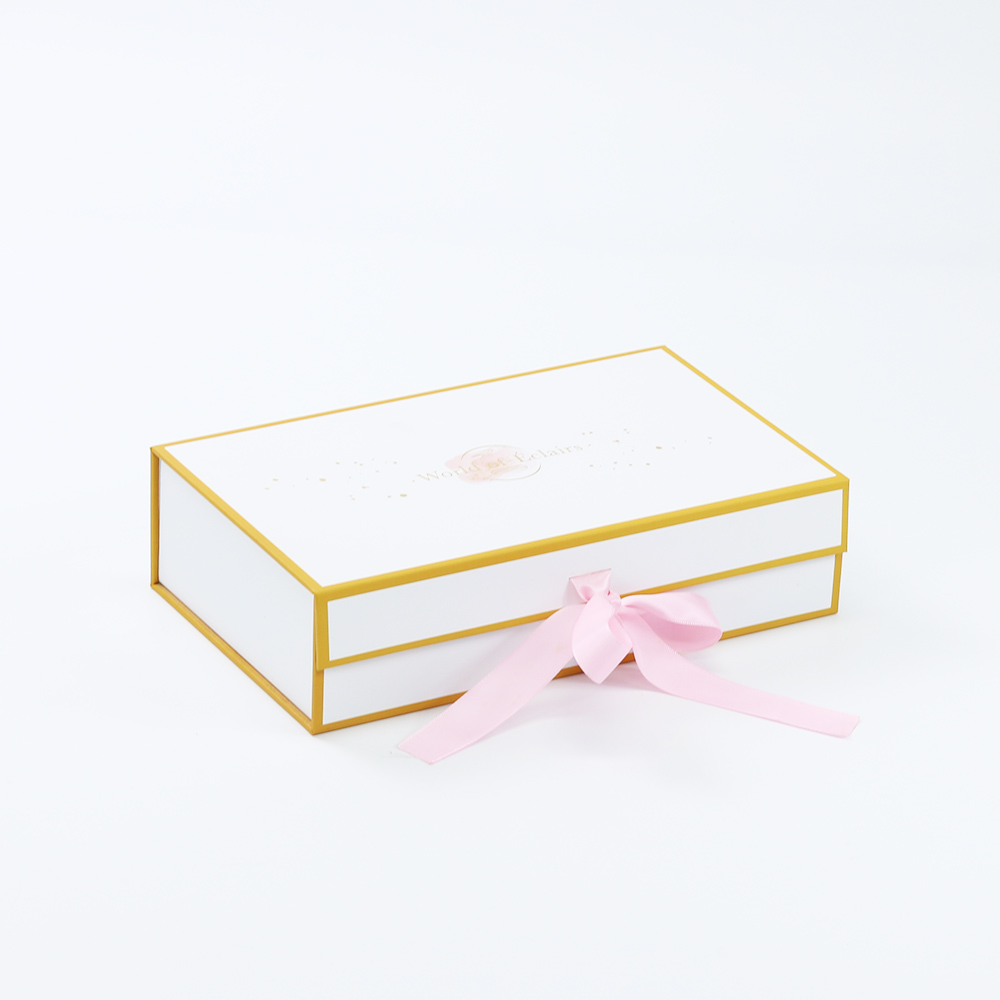 Custom Folding Packaging Gift Paper Box With Ribbon Closure