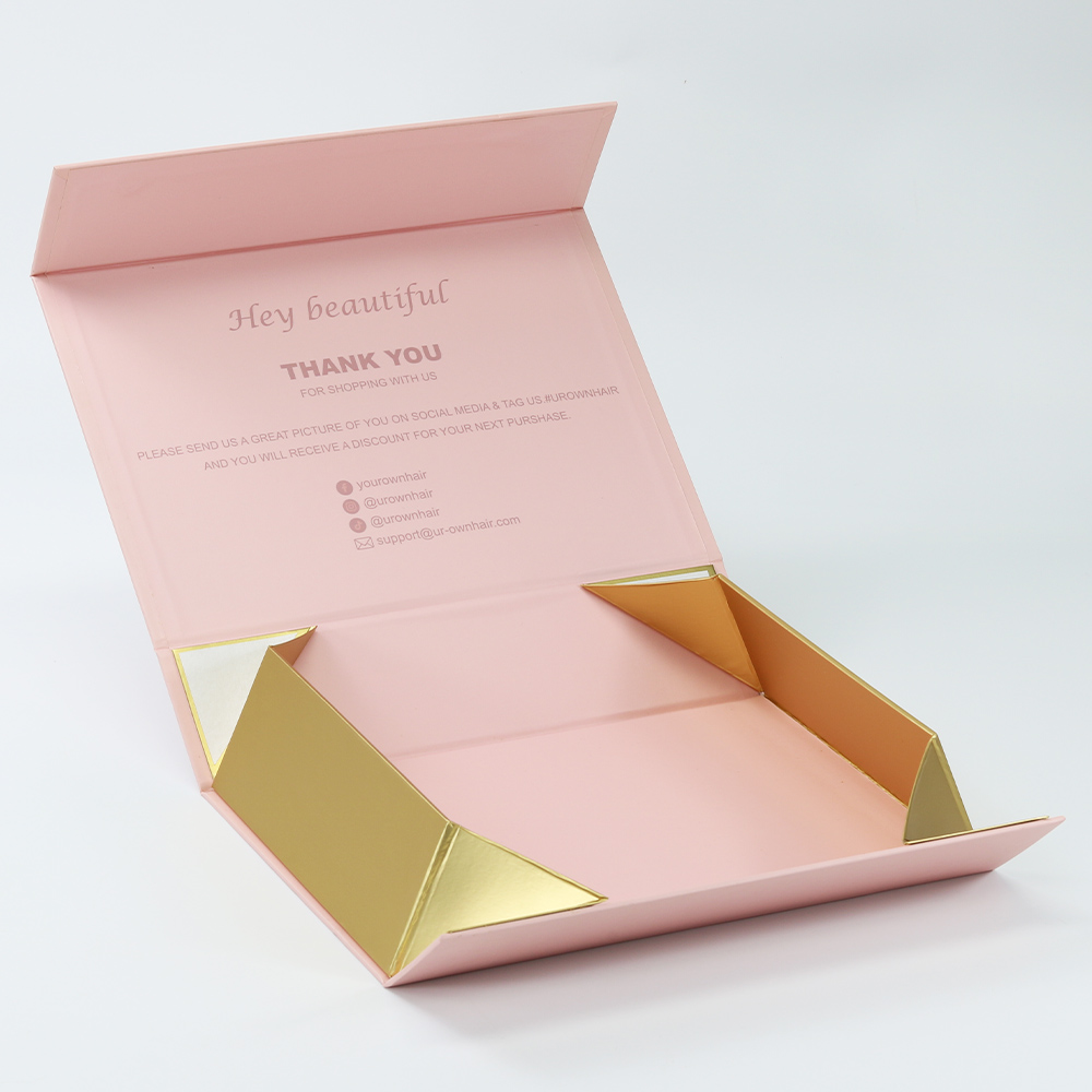 Folding Rigid Gold Color Custom Packaging Gift Paper Box
