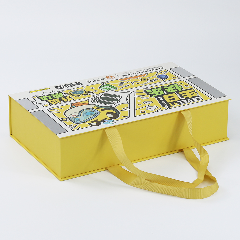 Luxury Magnetic Closure Gift Paper Box With Ribbon Handles