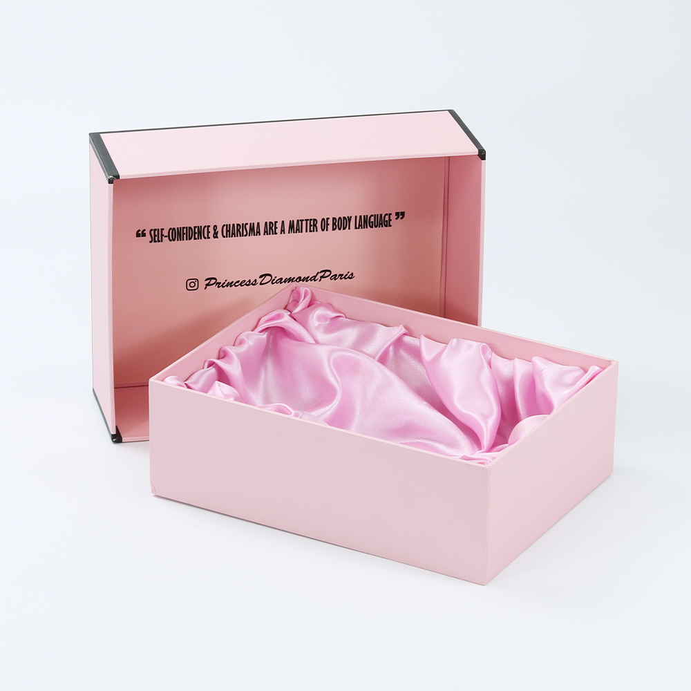 Customized satin lined gift cardboard paper box with lid