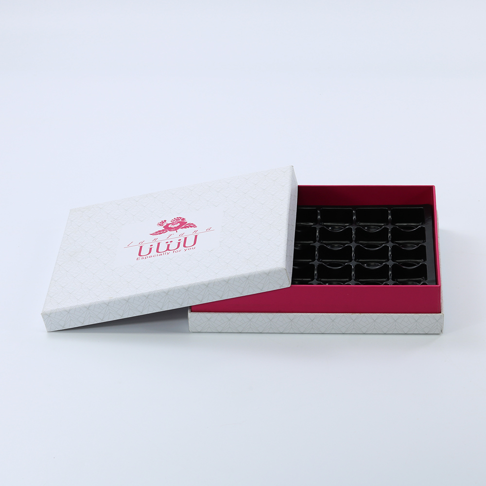 customs rigid paper packaging with plastic tray
