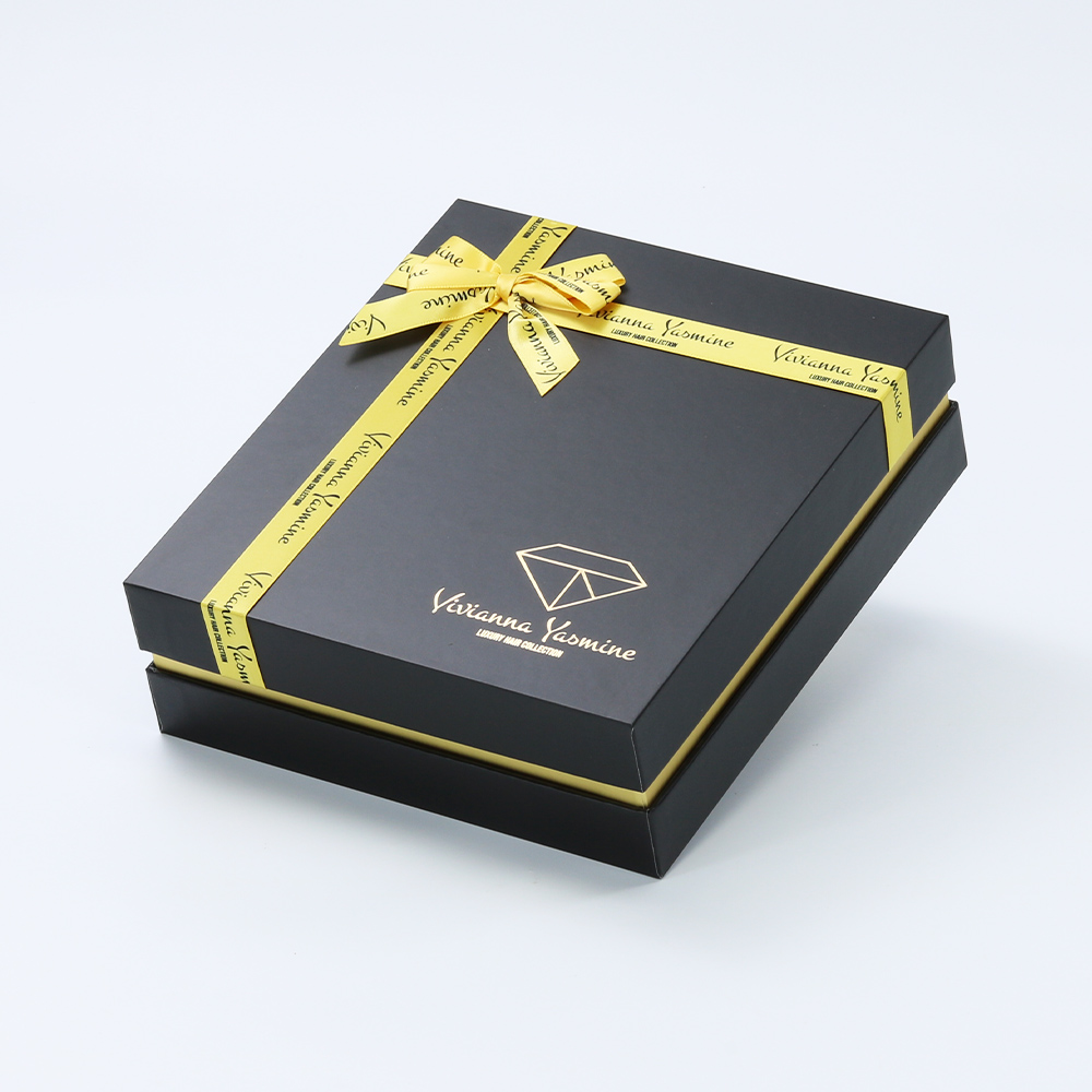 custom logo luxury gift paper box satin lined package with ribbon butterfly