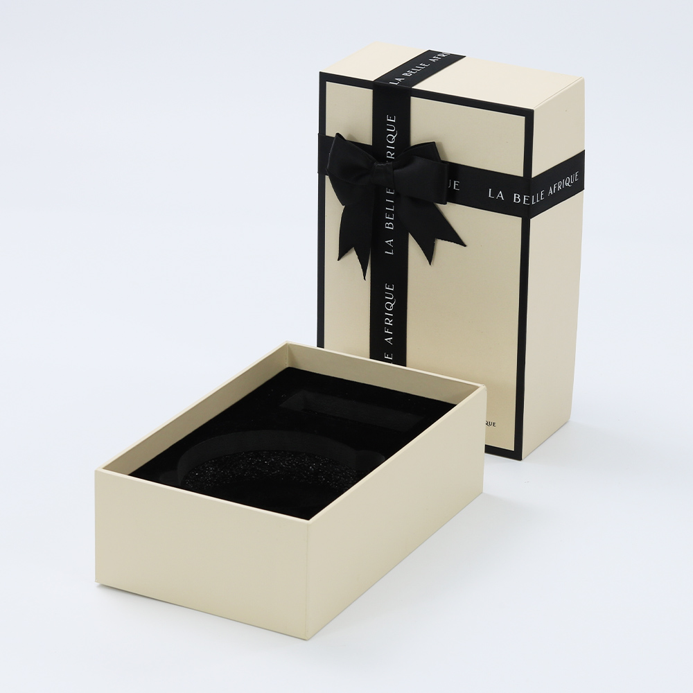 Customized luxury lid and base paper box with ribbon butterfly
