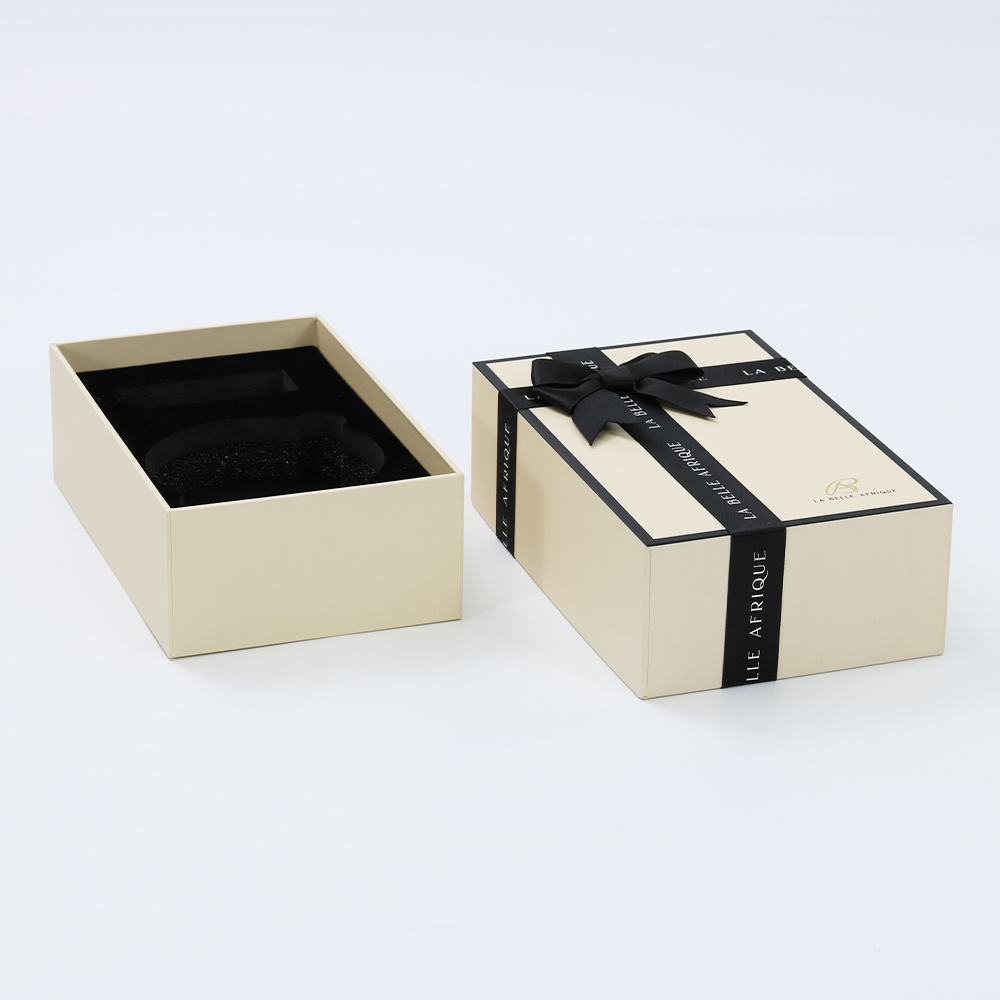 Customized luxury lid and base paper box with ribbon butterfly
