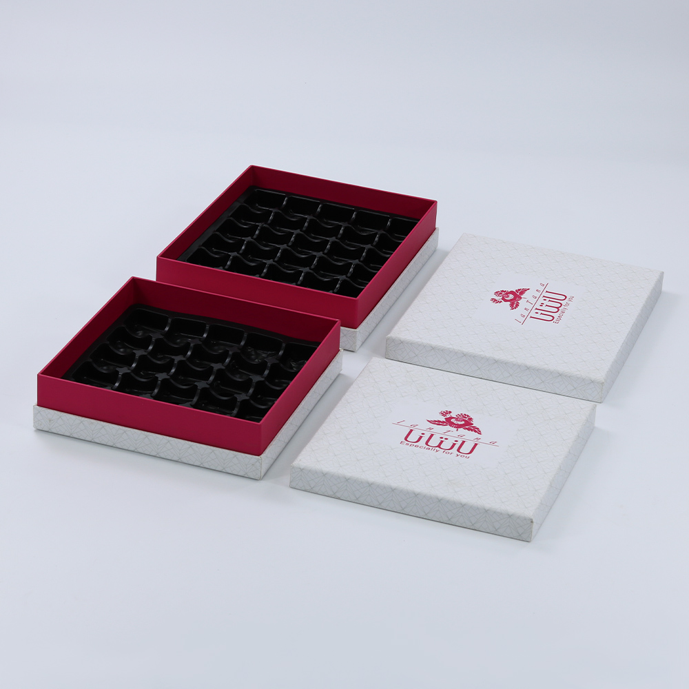 customized food packaging chocolate paper box with PVC tray