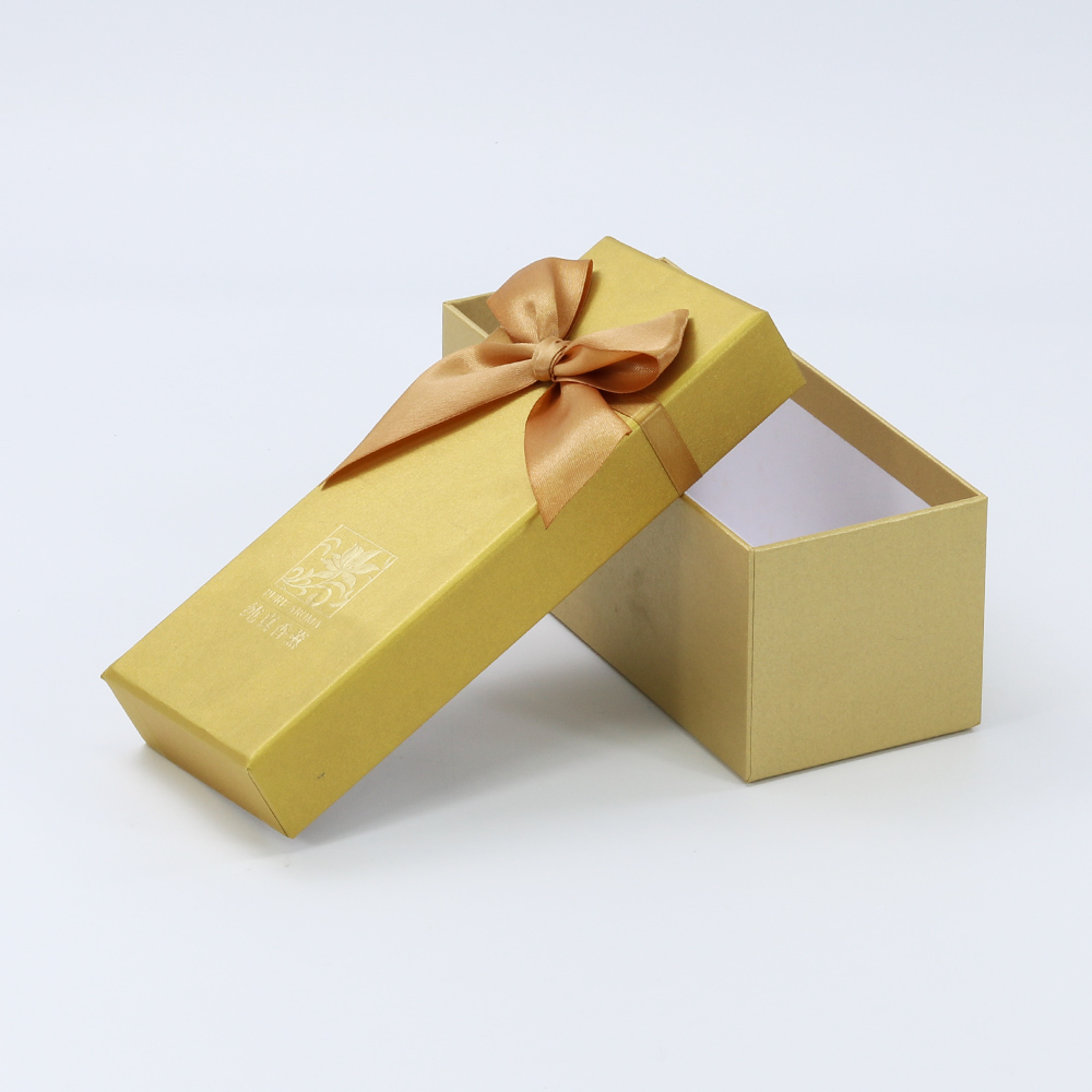 gold foiled textured paper packaging gift box with butterfly lids