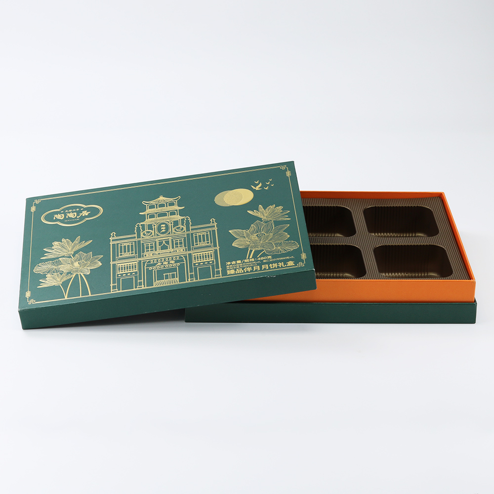 Fully gold foil stamp gift cardboard paper box with PET Inlay to hold your product