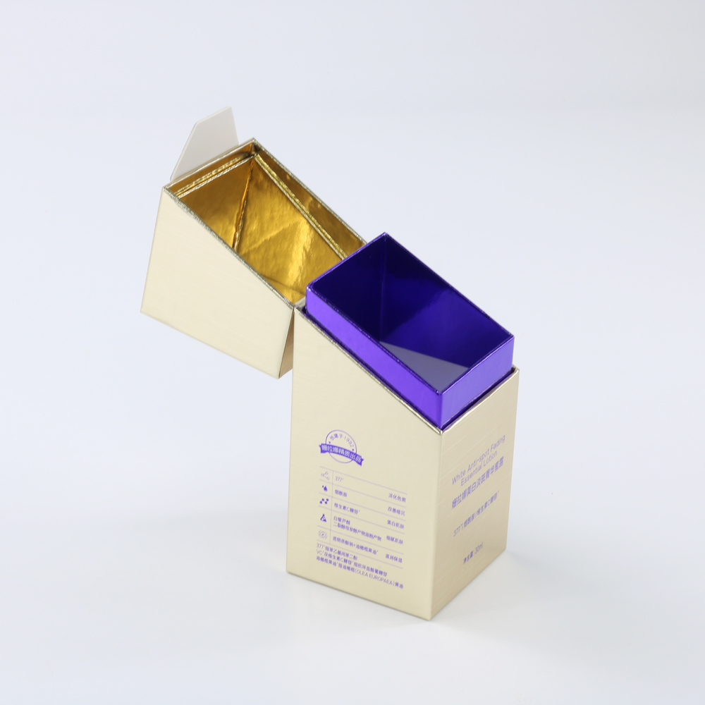 cosmetic luxury cardboard rigid paper packaging box with velvet foam insert