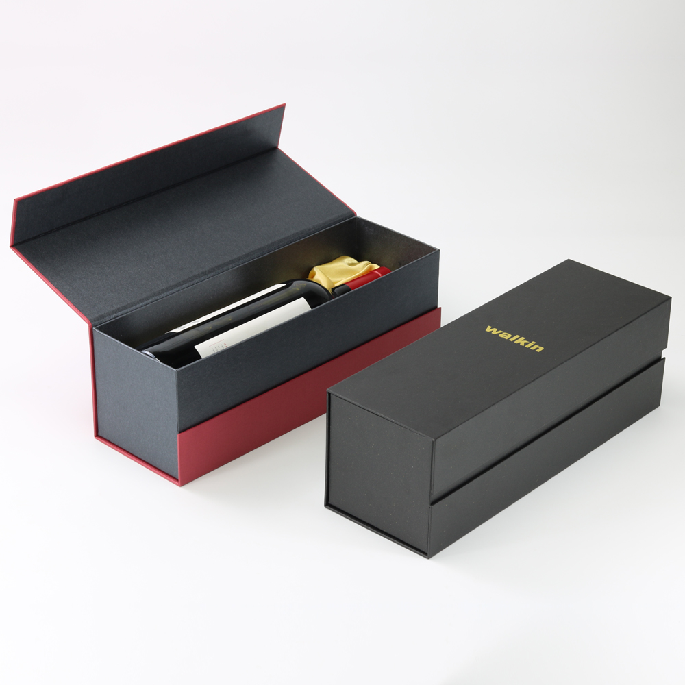 Custom Wine Packaging Gift Paper Box With Card+Satin Insert