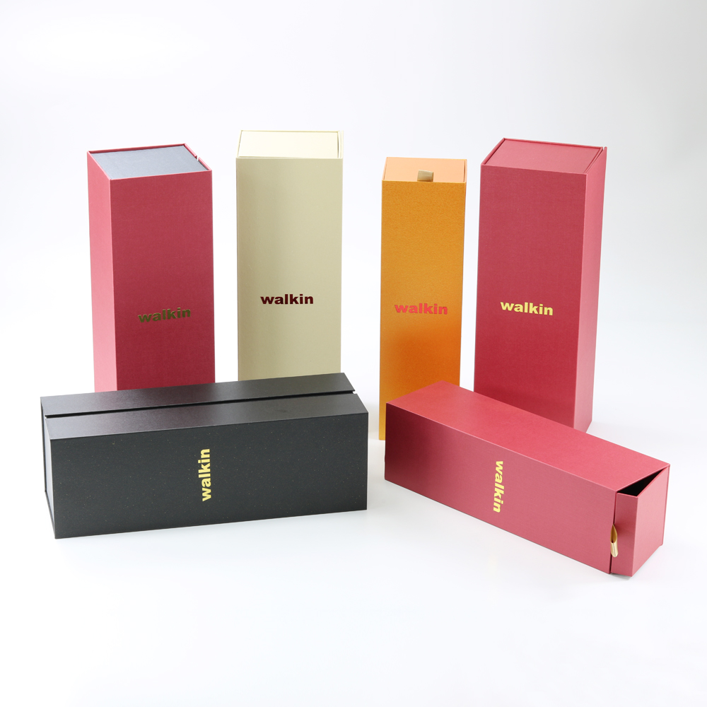 customized luxury cardboard paper box with lid for wine bottle