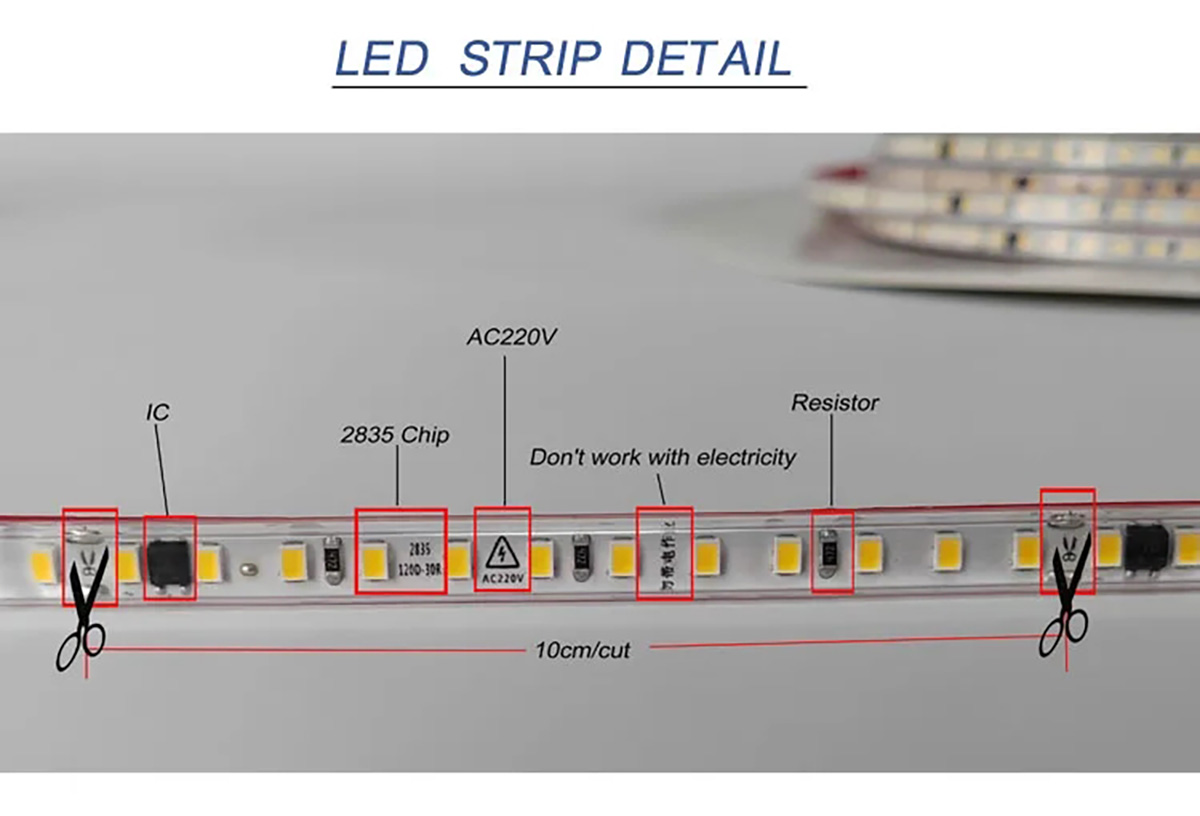 8mm Smd 120 Led Strip 2835 Led Strip Light 110V 220V (7)4mc