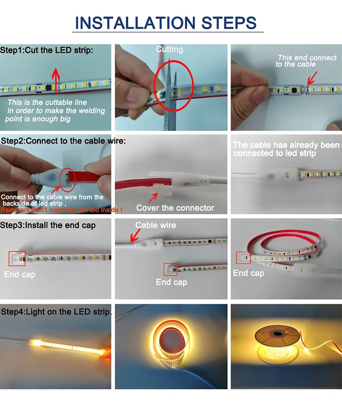 8mm Smd 120 Led ਸਟ੍ਰਿਪ 2835 Led ਸਟ੍ਰਿਪ ਲਾਈਟ 110V 220V (3)5ox