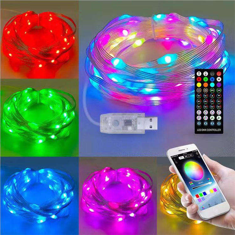 ਐਪ ਕੰਟਰੋਲ ਸਮਾਰਟ LED ਸਟ੍ਰਿੰਗ ਲਾਈਟ 5v USB (4)c0k