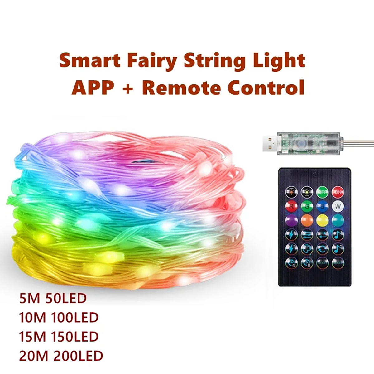 ਐਪ ਕੰਟਰੋਲ ਸਮਾਰਟ LED ਸਟ੍ਰਿੰਗ ਲਾਈਟ 5v USB (3)9fe