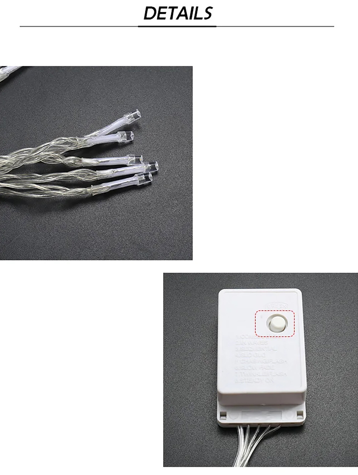 ਛੁੱਟੀਆਂ ਦੀਆਂ ਬਾਹਰੀ 100 LED ਸਟਰਿੰਗ ਲਾਈਟਾਂ 10m 220v 110v (3)05a